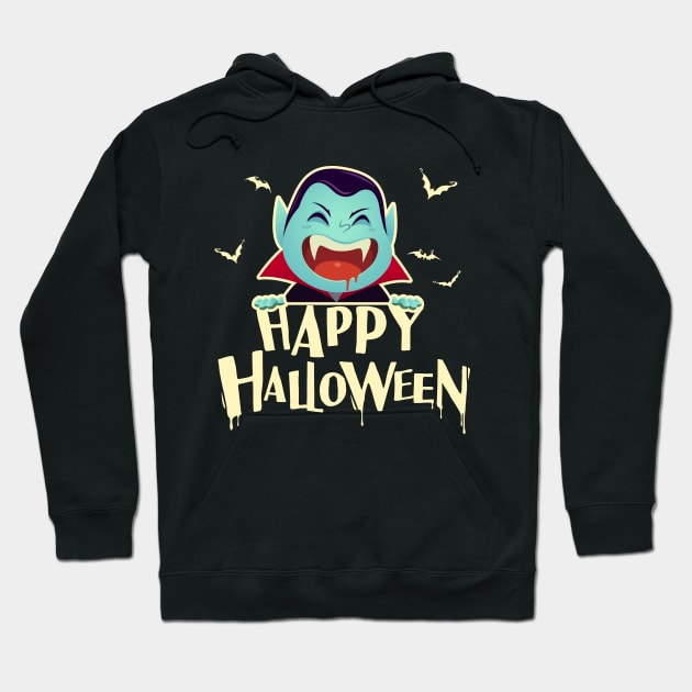 Vampire Scary and Spooky Happy Halloween Funny Graphic Hoodie by SassySoClassy